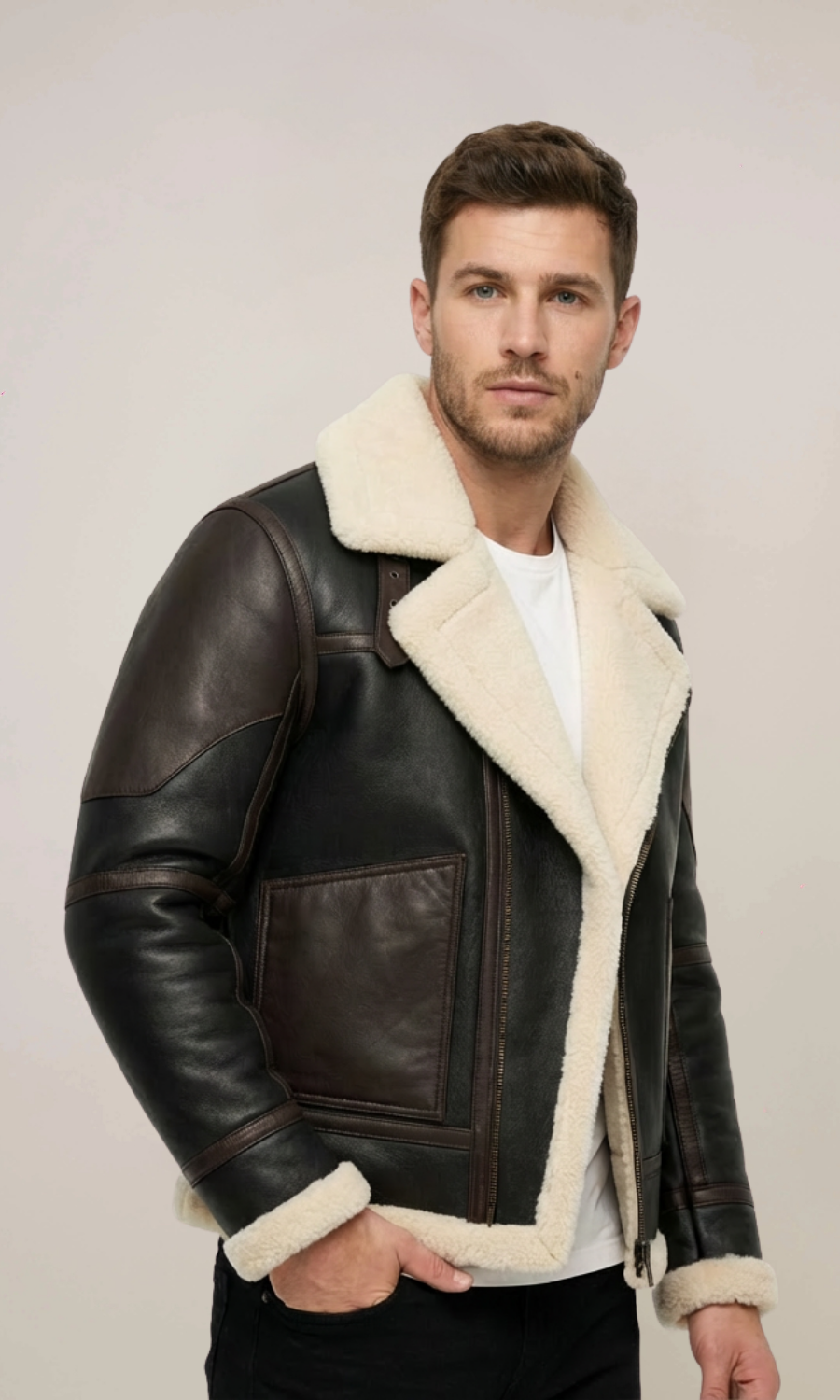 Black B3 Lambskin Bomber Leather Jacket