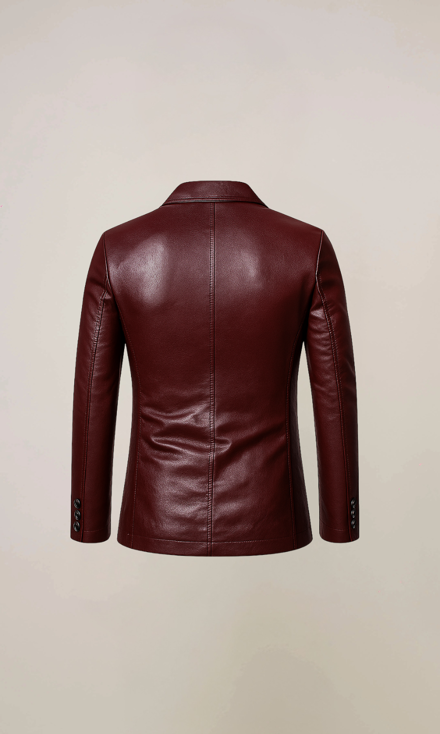Men's Maroon Winter Leather Blazer Jacket