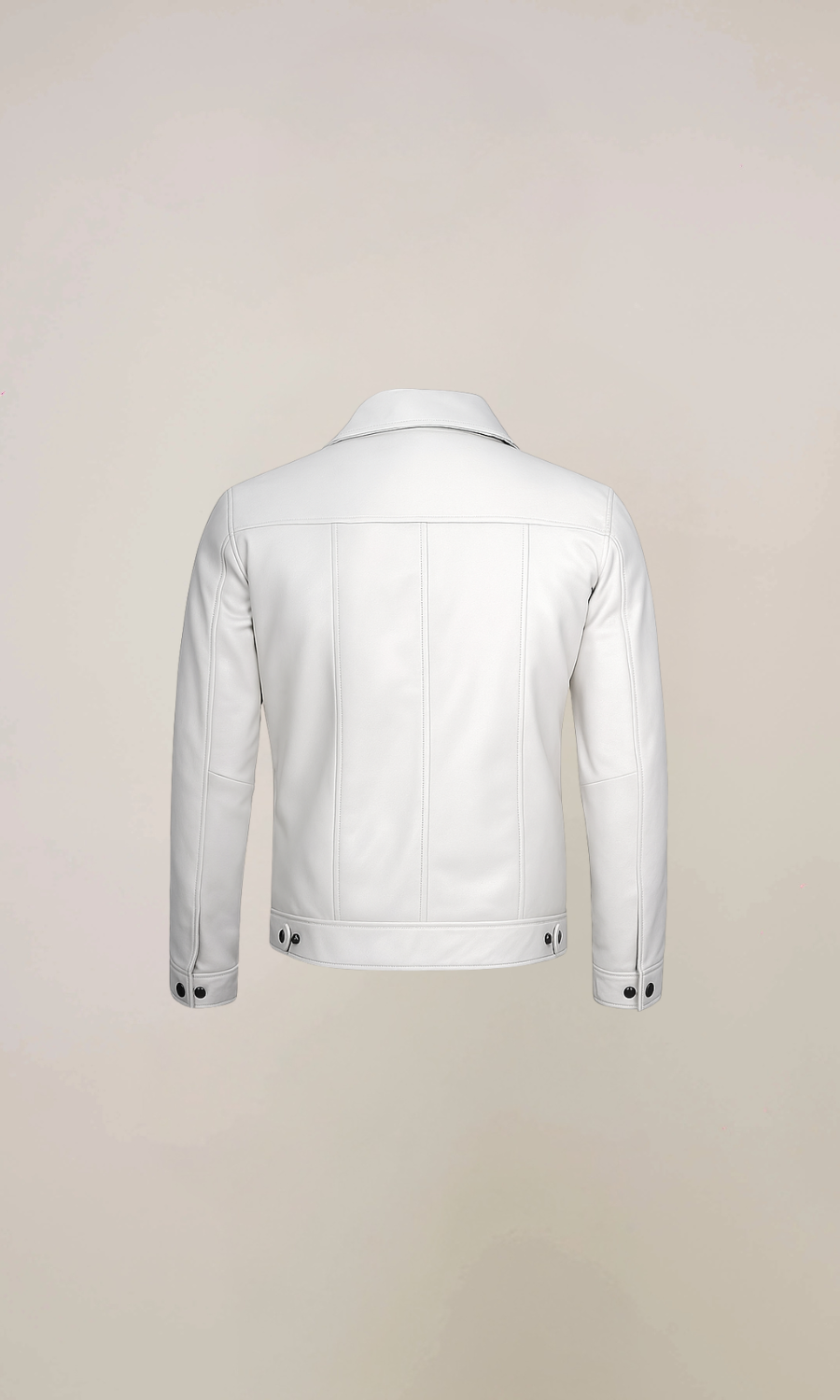 Men’s White Lambskin Leather Jacket