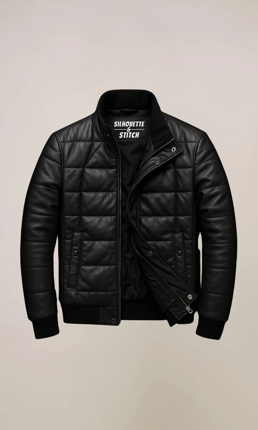 Men’s Puffer Sheepskin Leather Jacket