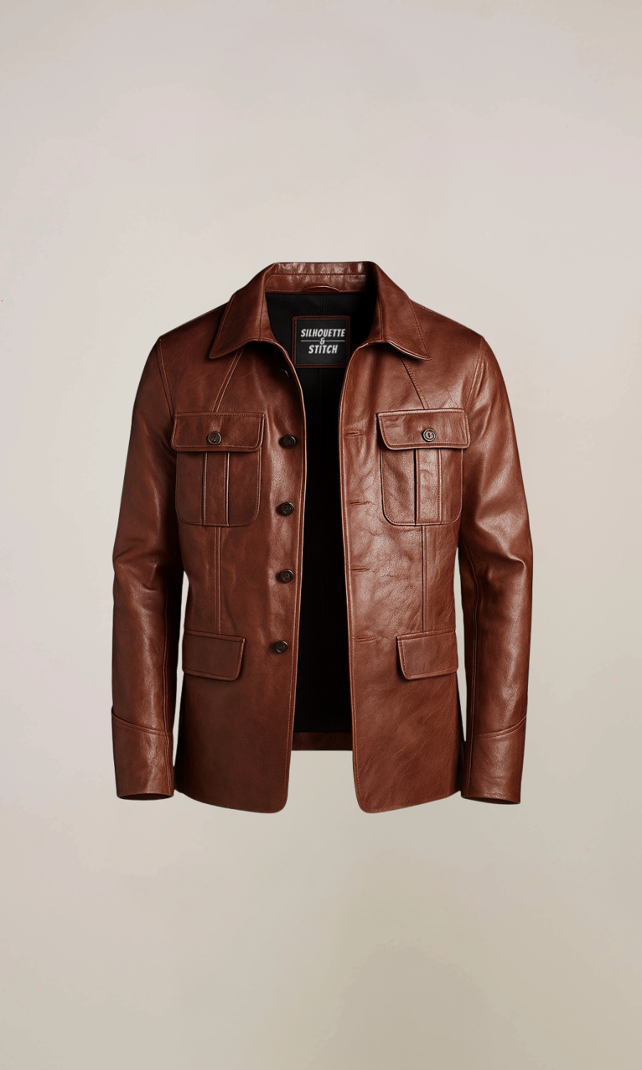 Men’s Brown Blazer Leather Coat