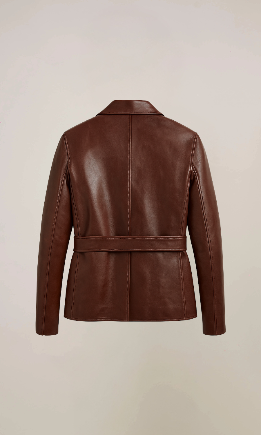 Men’s Brown Blazer Leather Coat