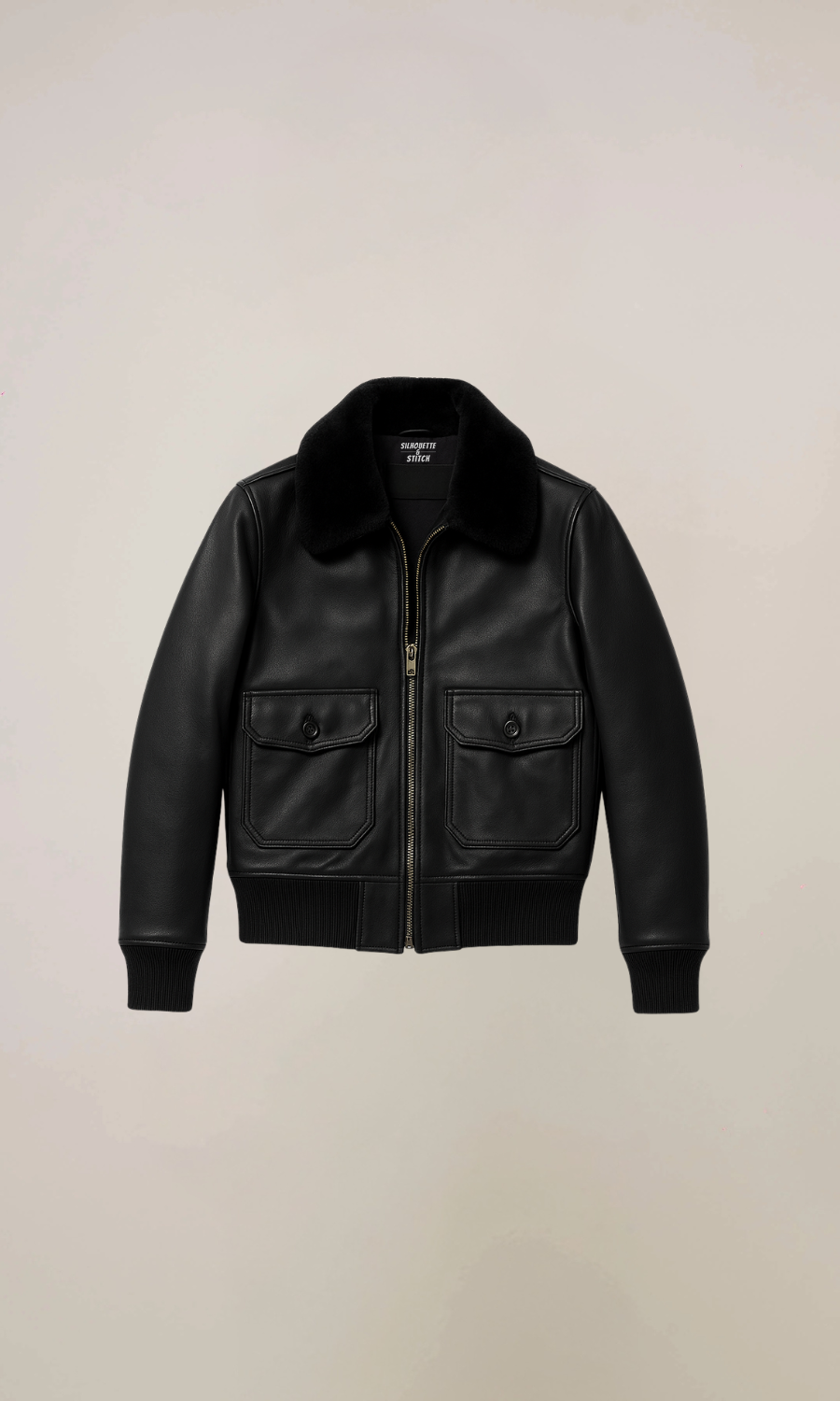 Black Cowhide G-1 Bomber Leather Jacket