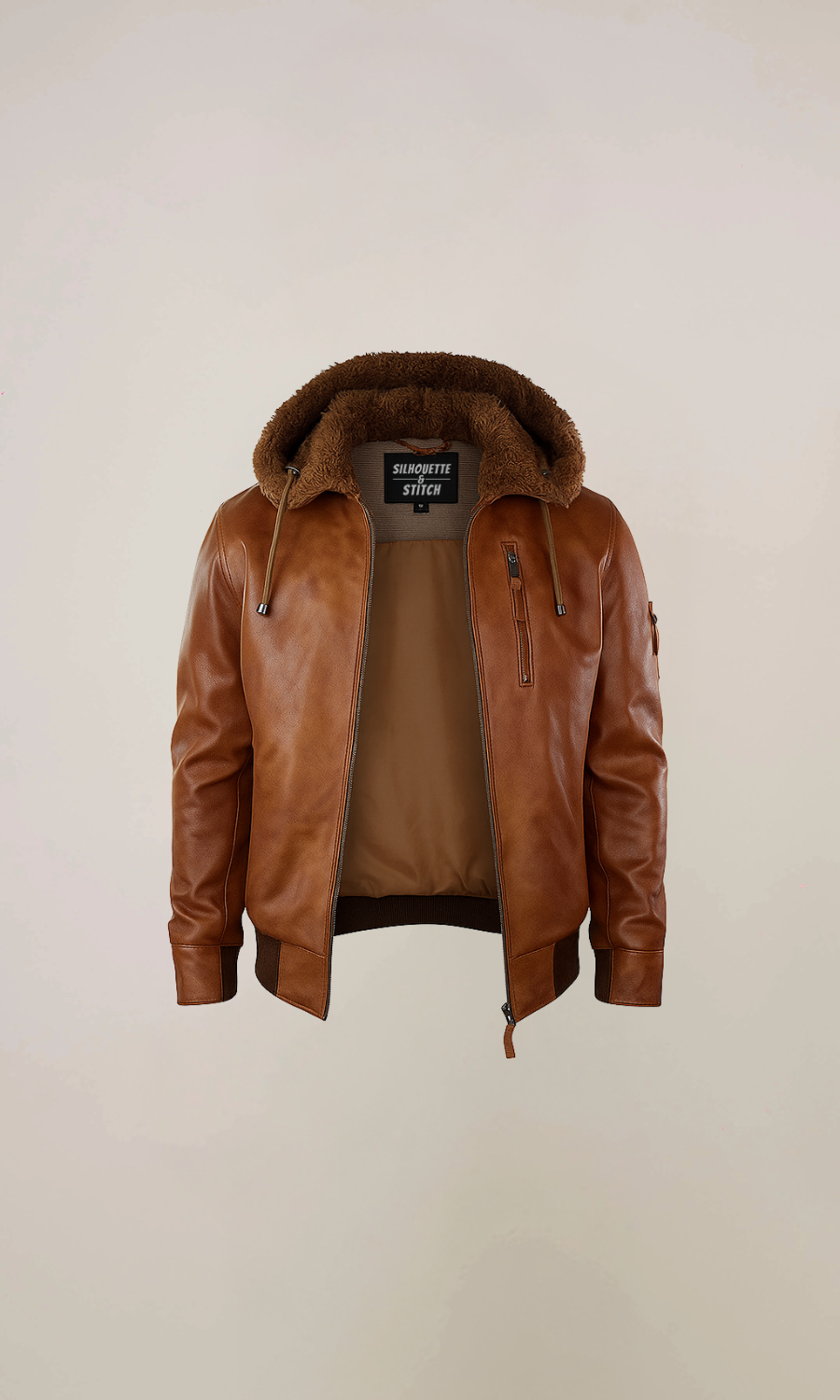 Men’s Brown Hood Aviator Vintage Leather Jacket