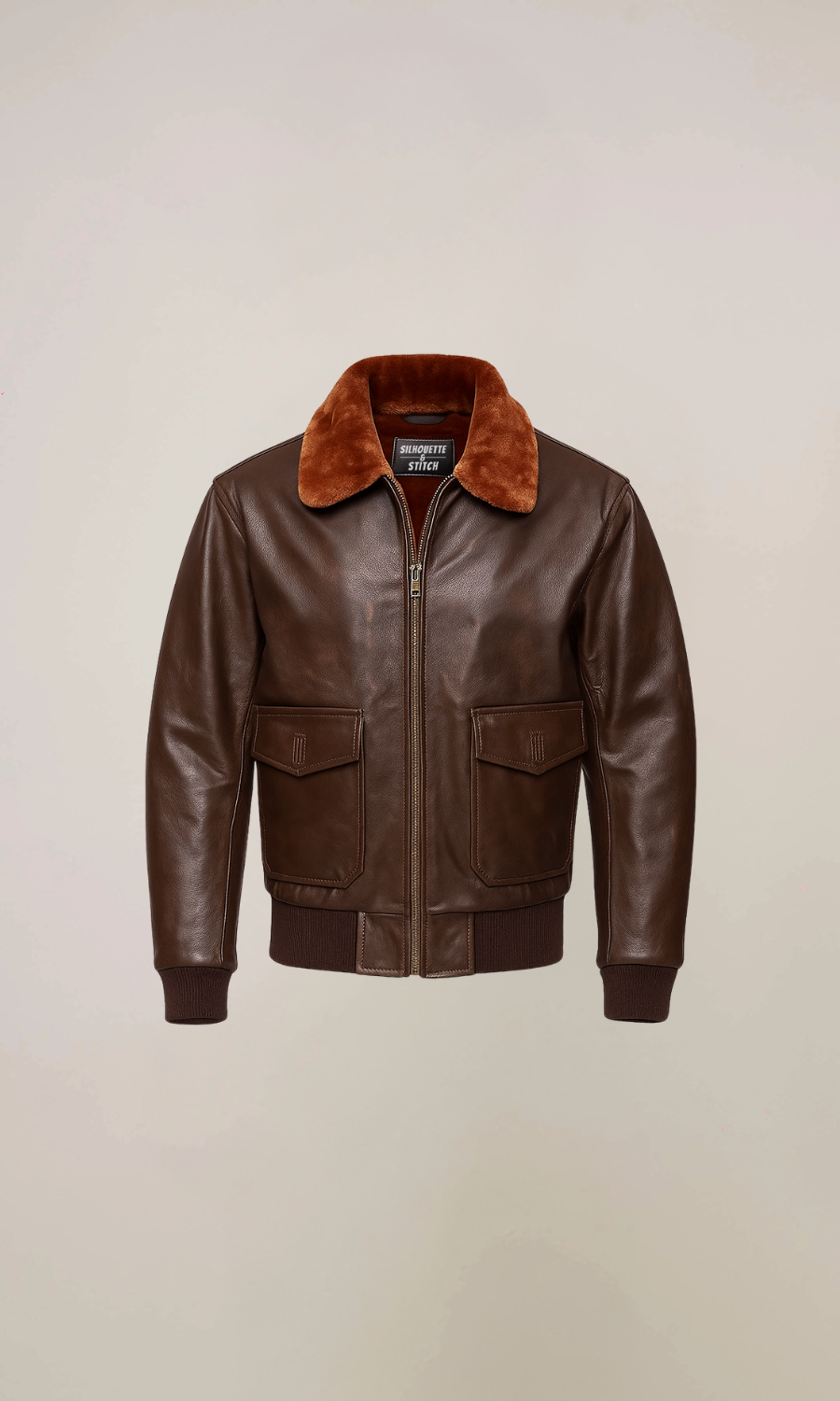 Men’s Distressed Brown Vintage Sheepskin Leather Jacket