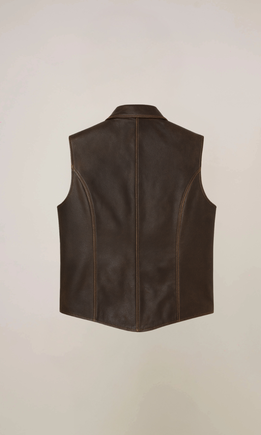 Men’s Brown Distressed Leather Vest