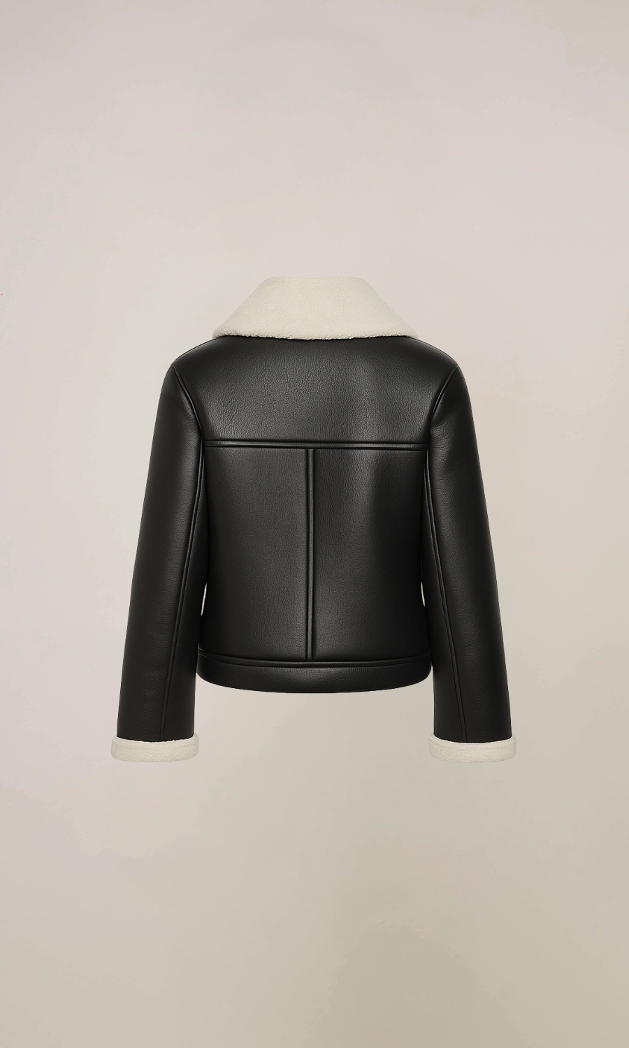 Women’s Black Biker Shearling Aviator Leather Jacket
