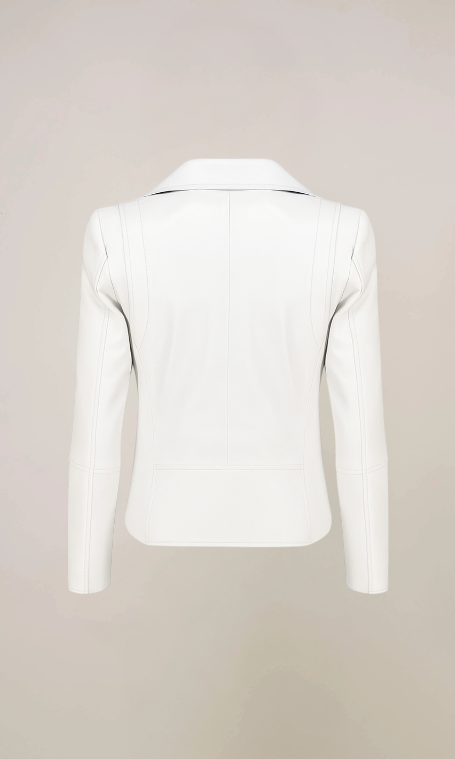 Women's White Lambskin Leather Motorcycle Jacket