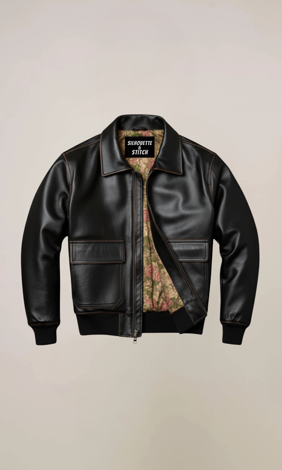 Men’s Black A2 Aviator Retro Leather Jacket