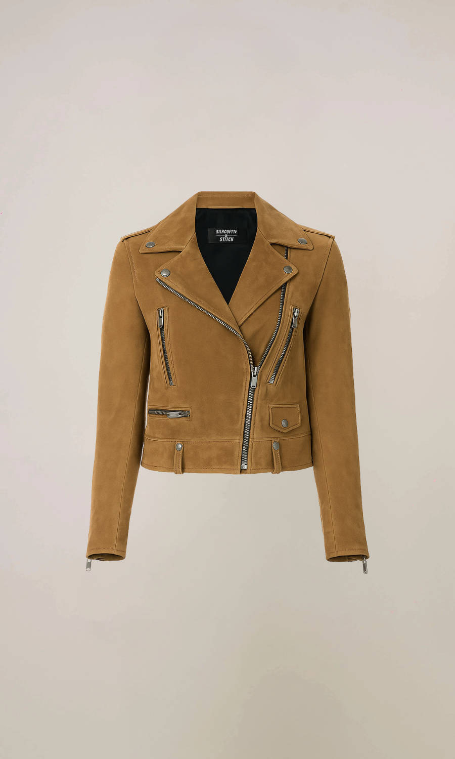 Women’s Motorcycle Tobacco Suede Leather Jacket