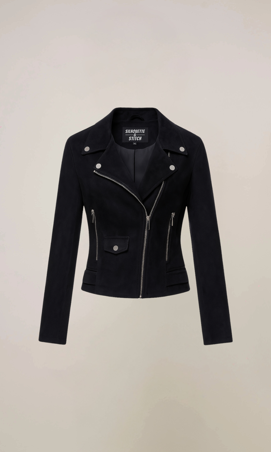 Women's Black Suede Moto Jacket