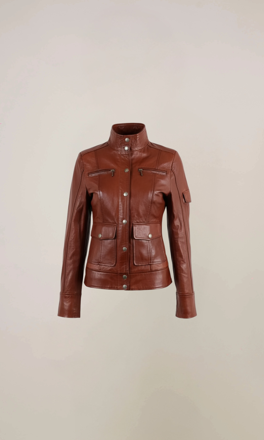 Women's Dark Wax Brown Sheepskin Leather Jacket