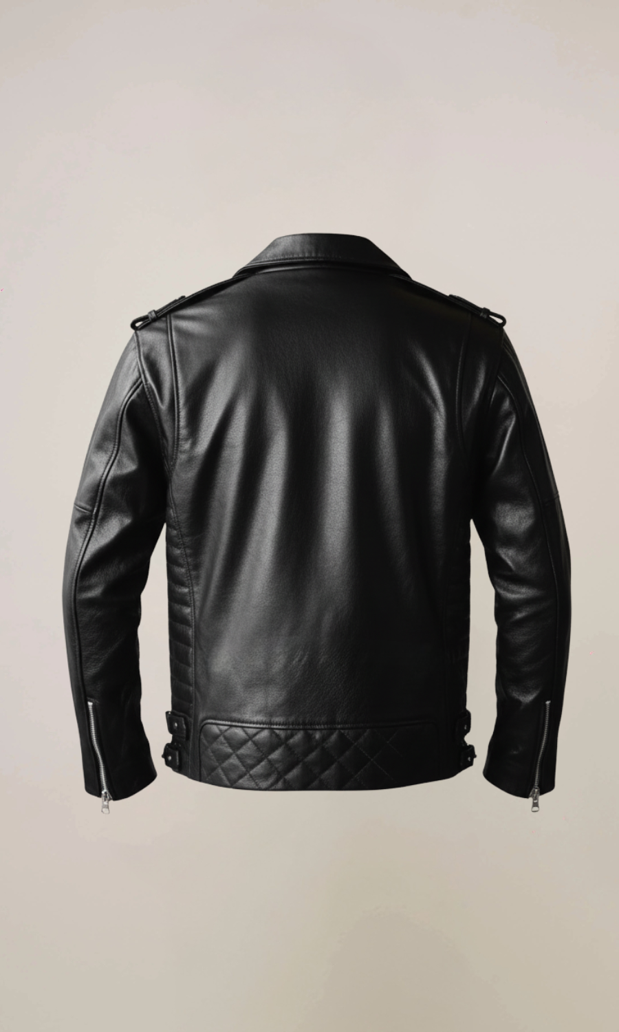 Men’s Black Biker Goatskin Leather Jacket
