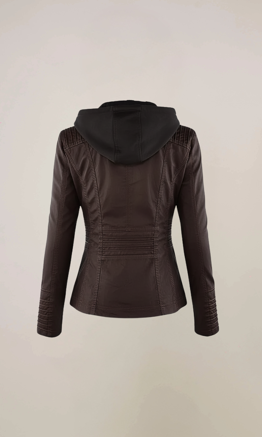 Women's Hooded Leather Jacket