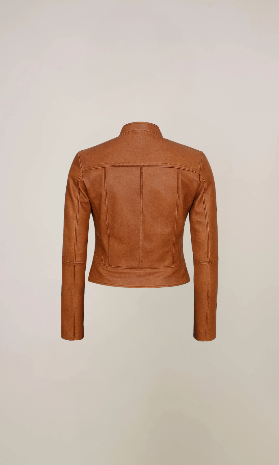 Women’s Camel Biker Leather Jacket
