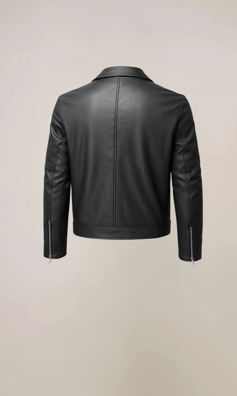 Men’s Cafe Racer Sheepskin Black Leather Jacket