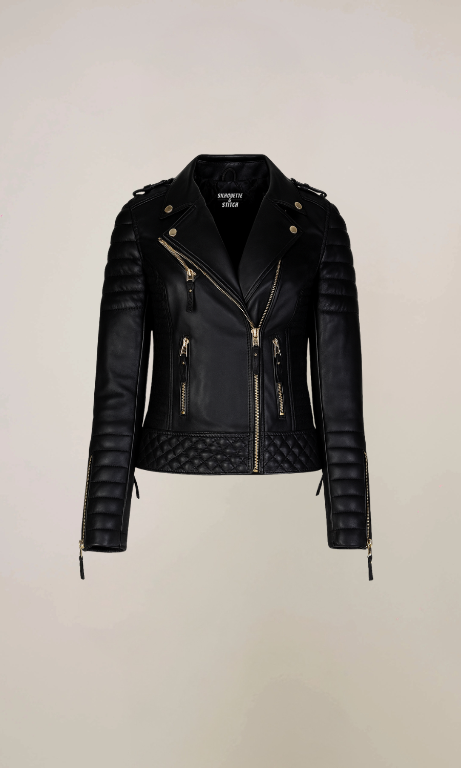 Women’s Lambskin Motorcycle Leather Bomber Jacket