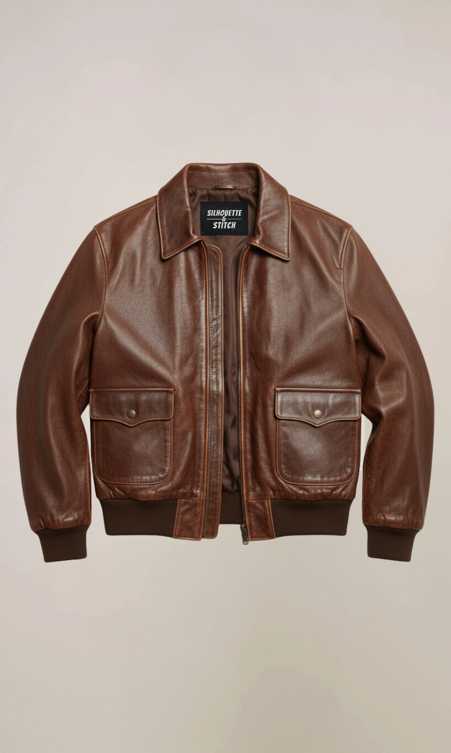 Aviator A2 Distressed Brown Cowhide Leather Bomber Jacket