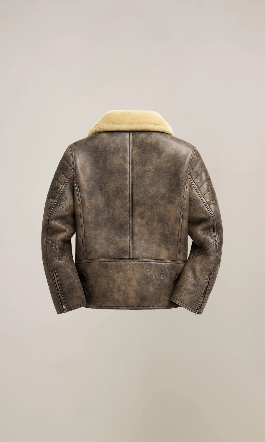 Men's Brown Winter Fur Shearling Leather Coat