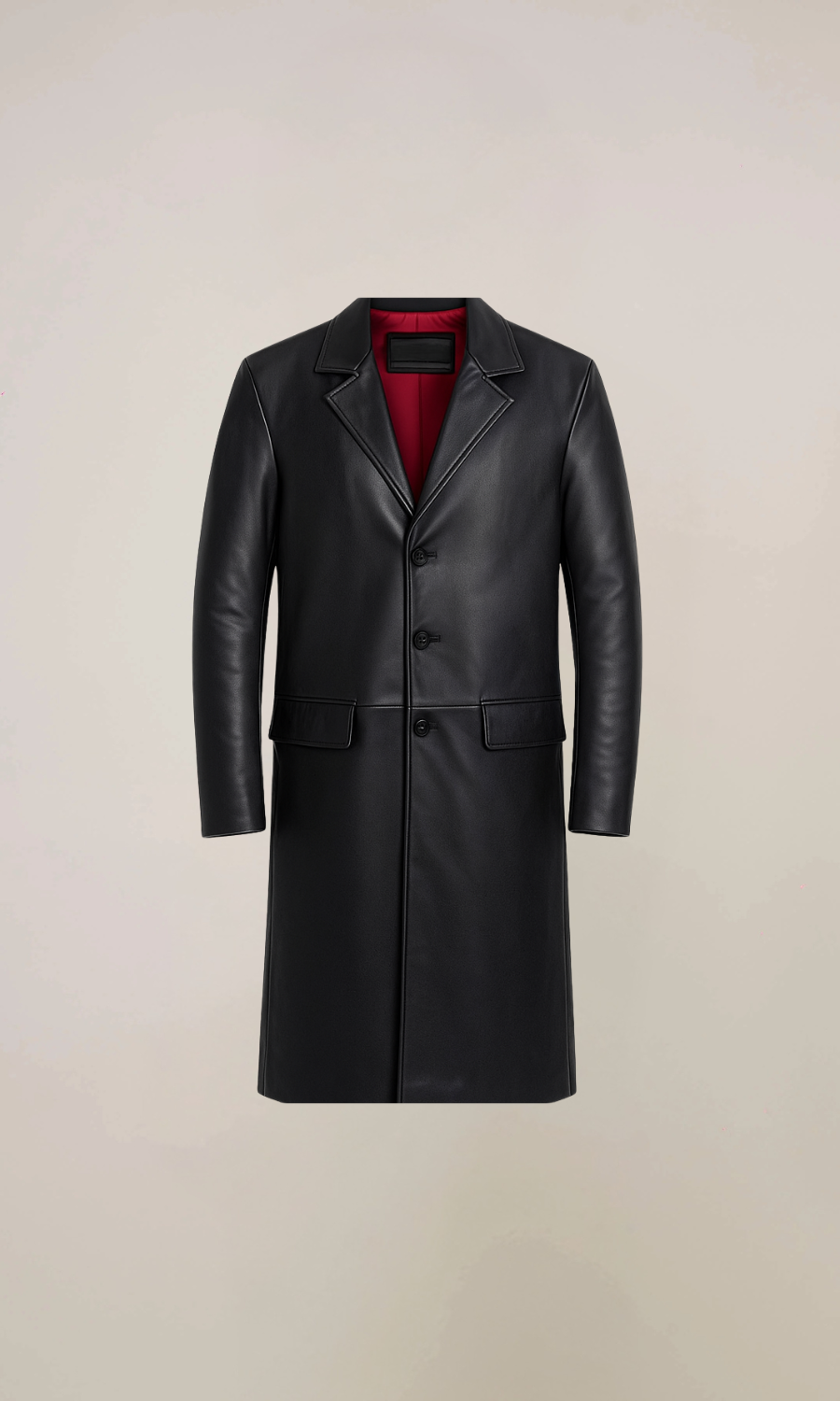 Men’s Black Cowhide Leather Coat