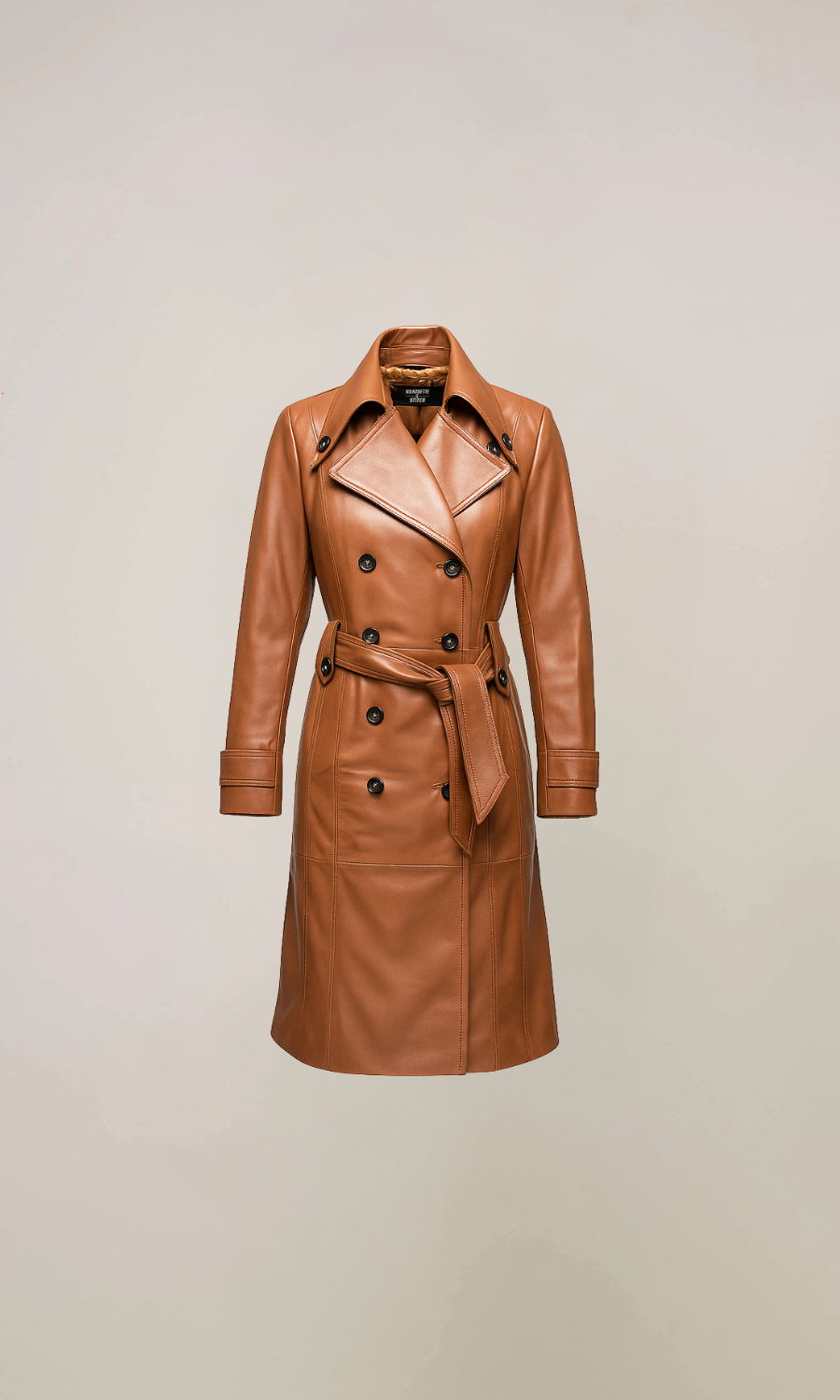 Women’s Brown Leather Trench Coat