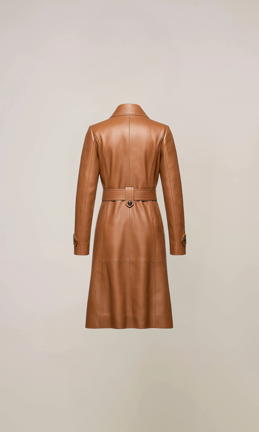 Women’s Brown Leather Trench Coat