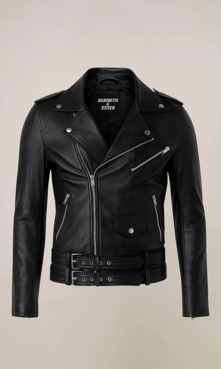Men’s Relic Black Biker Leather Jacket