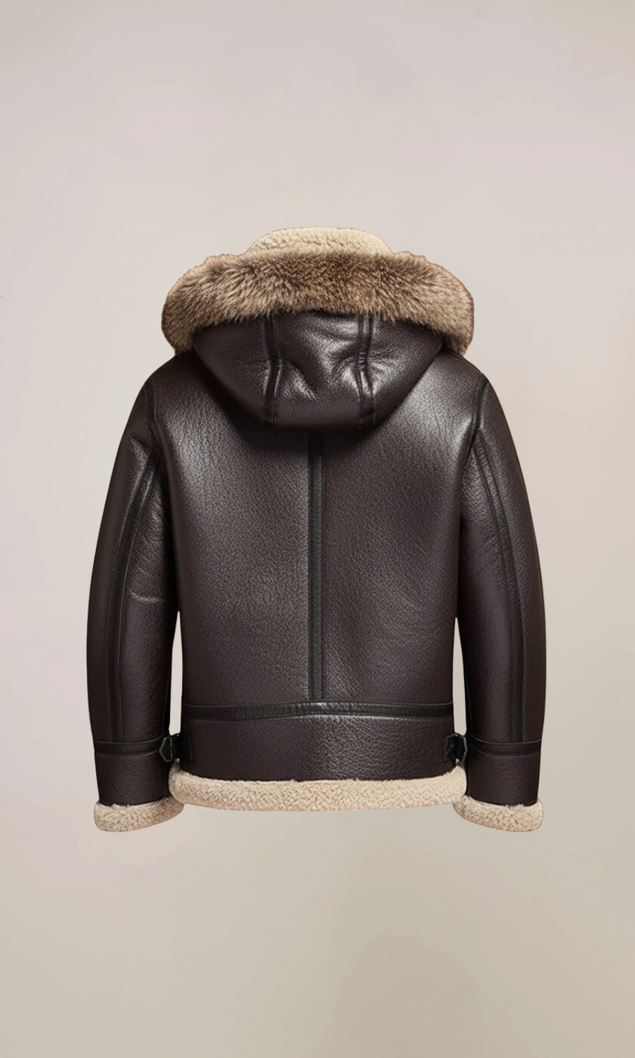 Men’s Brown Fur Shearling Sheepskin Leather Jacket