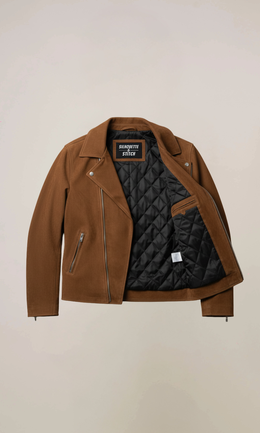 Men’s Brown Double Rider Suede Leather Jacket