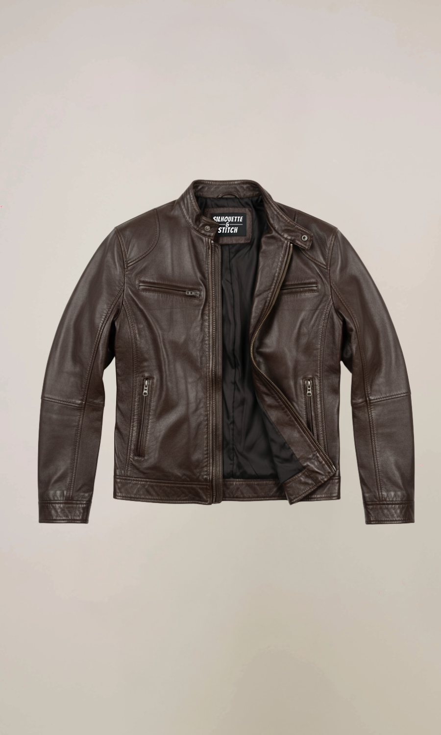 Men’s Brown Leather Bomber Jacket