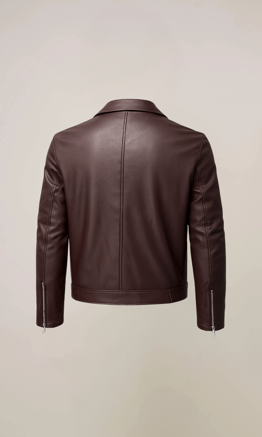 Men’s Cafe Racer Sheepskin Brown Leather Jacket