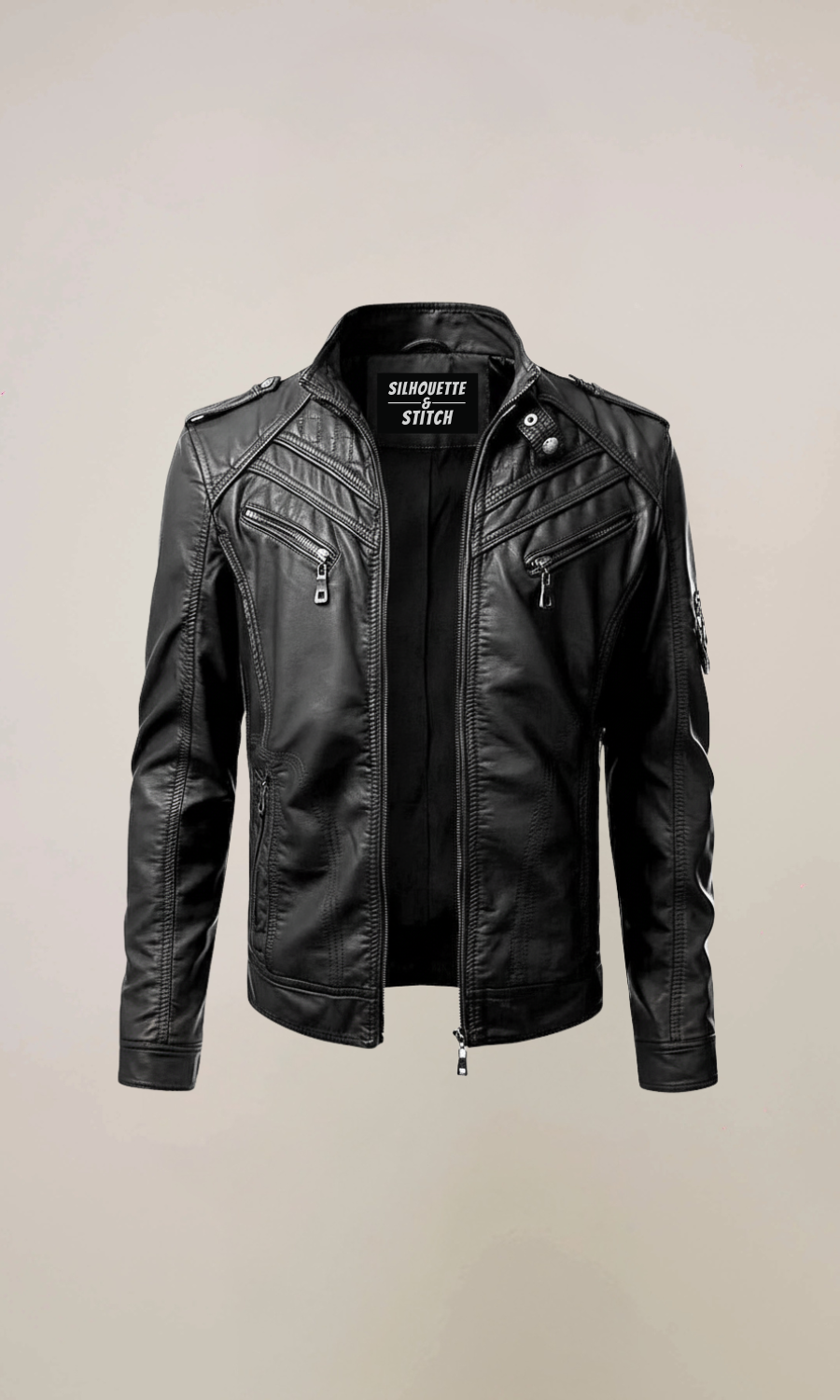 Men’s Biker Sheepskin Leather Jacket