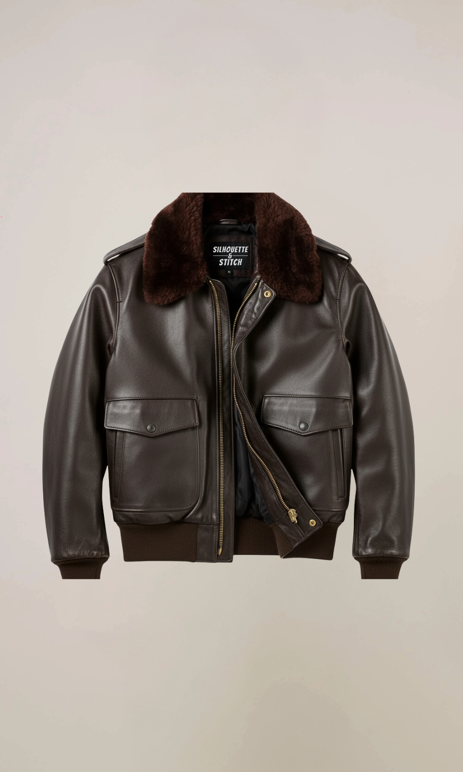 G1 Navy Bomber Leather Fur Jacket