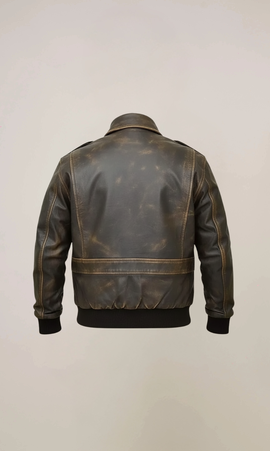 Distressed Aviator Air Force Leather Bomber Jacket