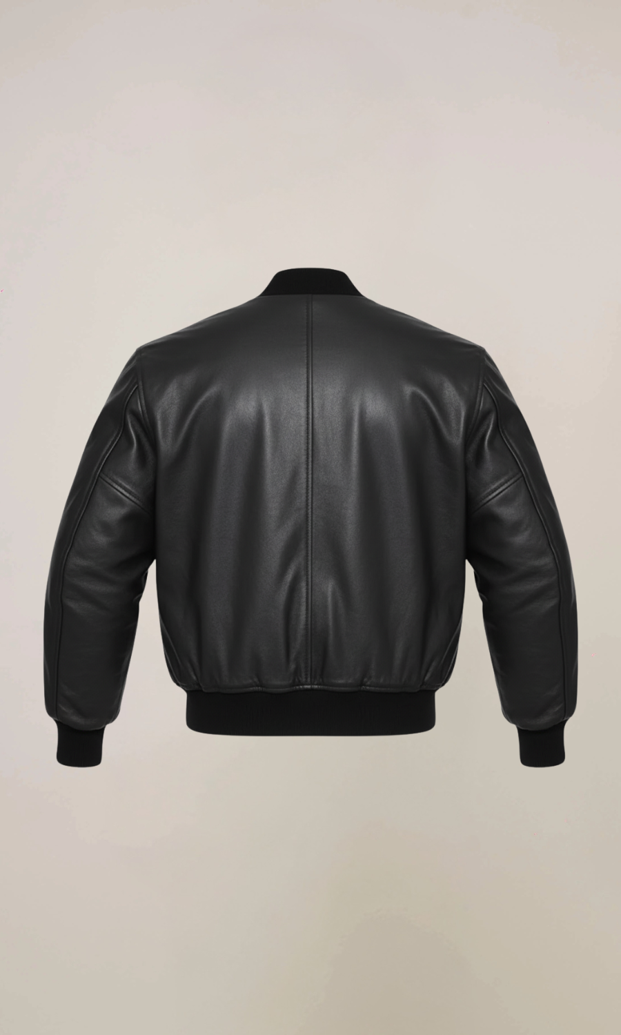 Men’s Black Zipper Bomber Leather Jacket