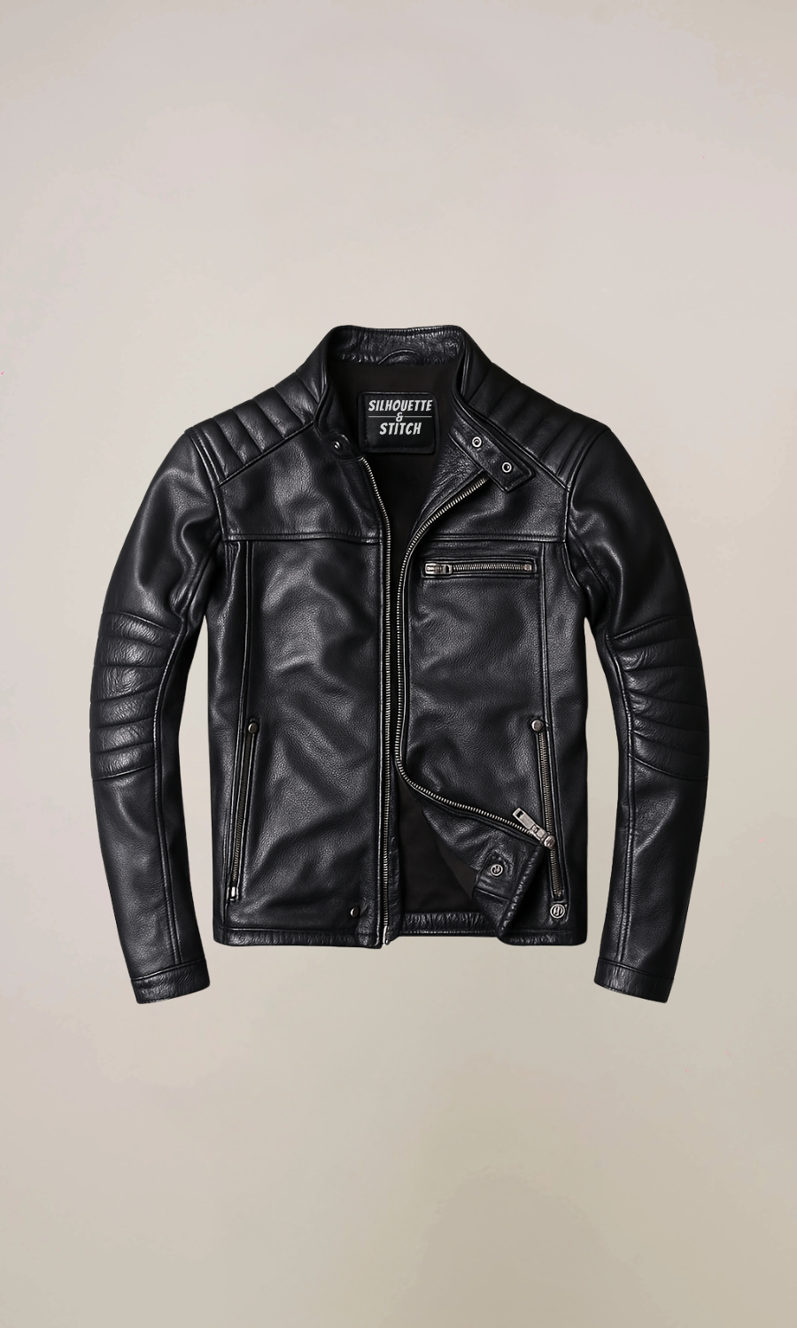Men’s Cafe Racer Sheepskin Leather Jacket