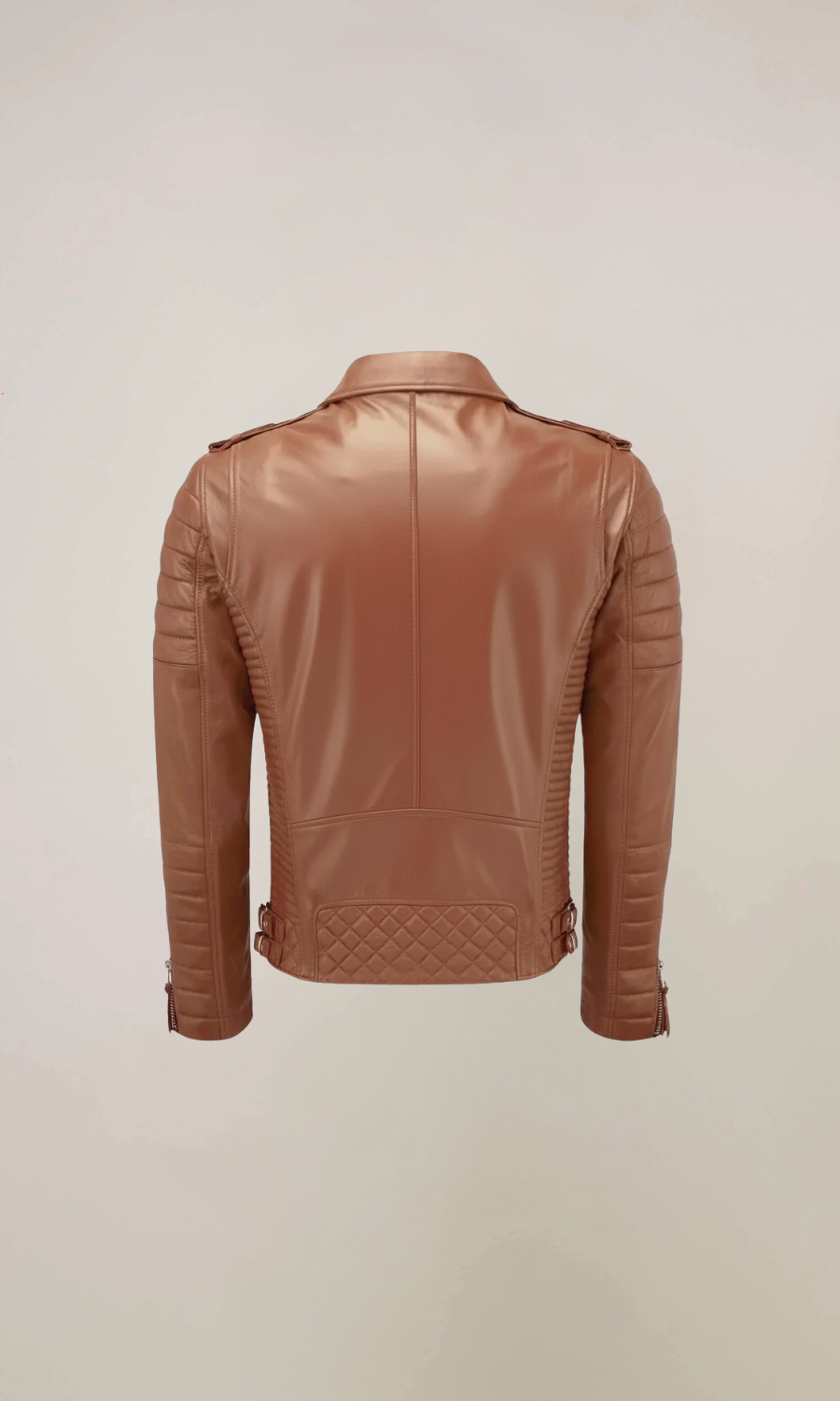 Men’s Tan Biker Leather Jacket