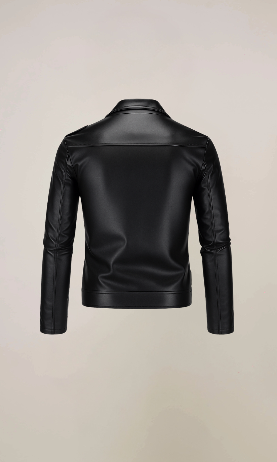Men's Black Belted Leather Jacket