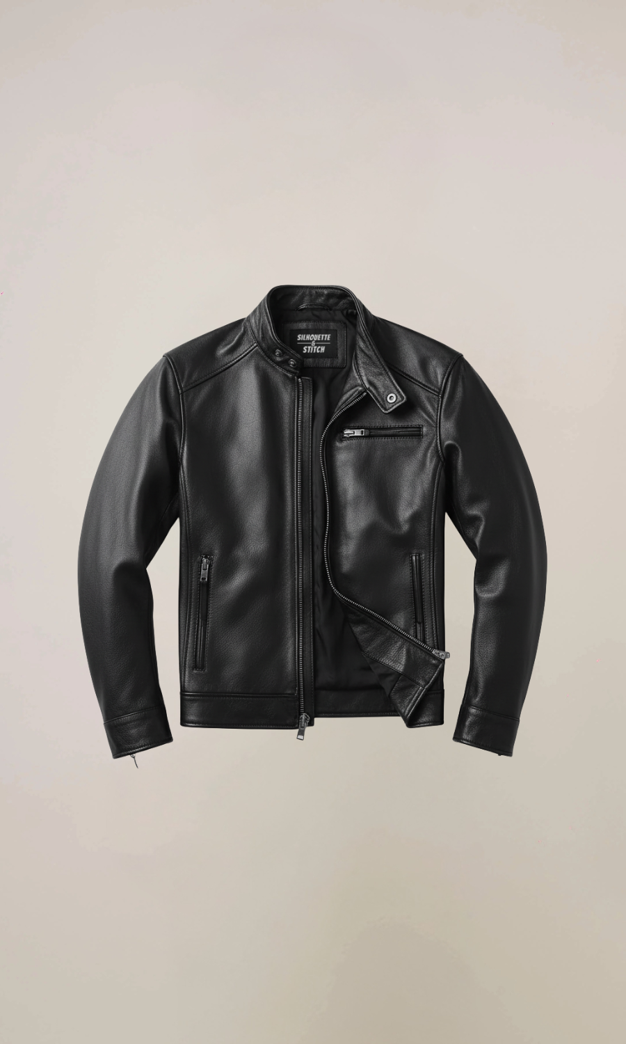 Men’s Black Cowhide Motorcycle Leather Jacket
