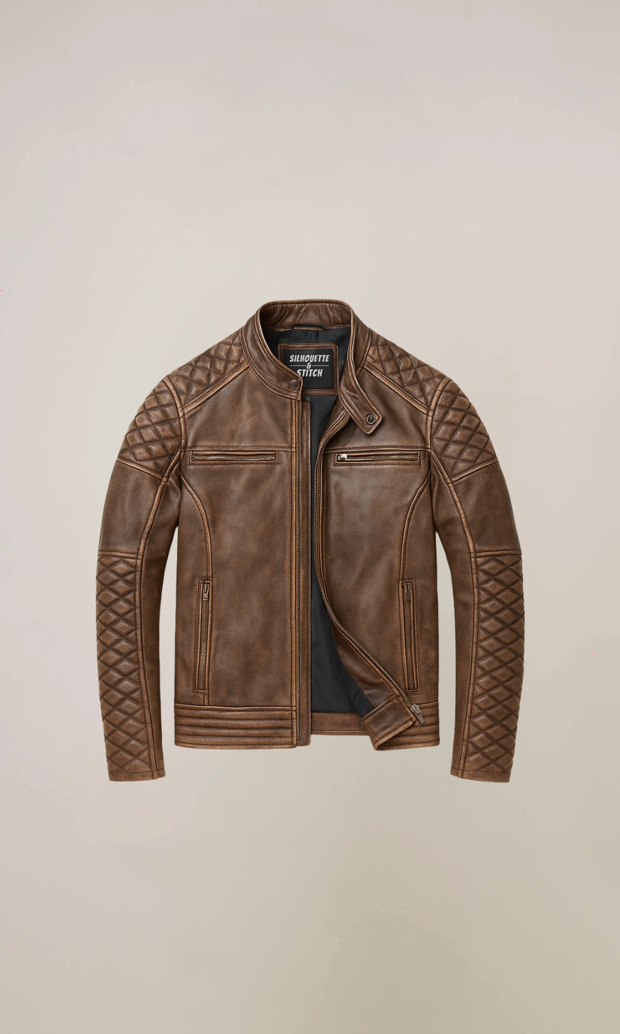 Men’s Vintage Cafe Racer Leather Jacket