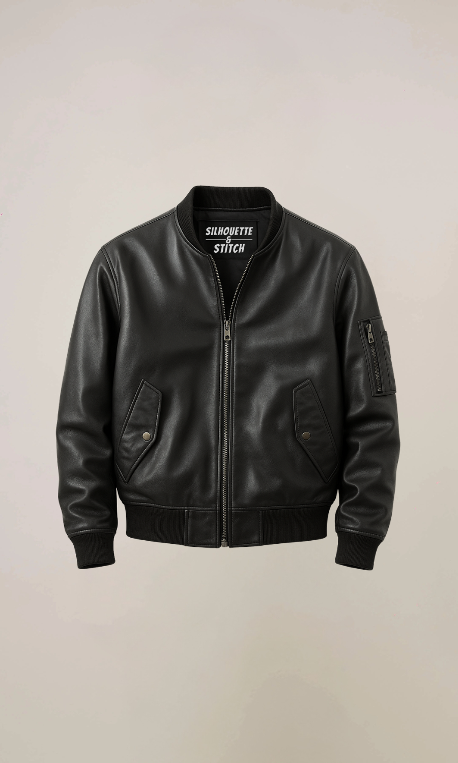Men’s Black MA 1 Flight Bomber Leather Jacket