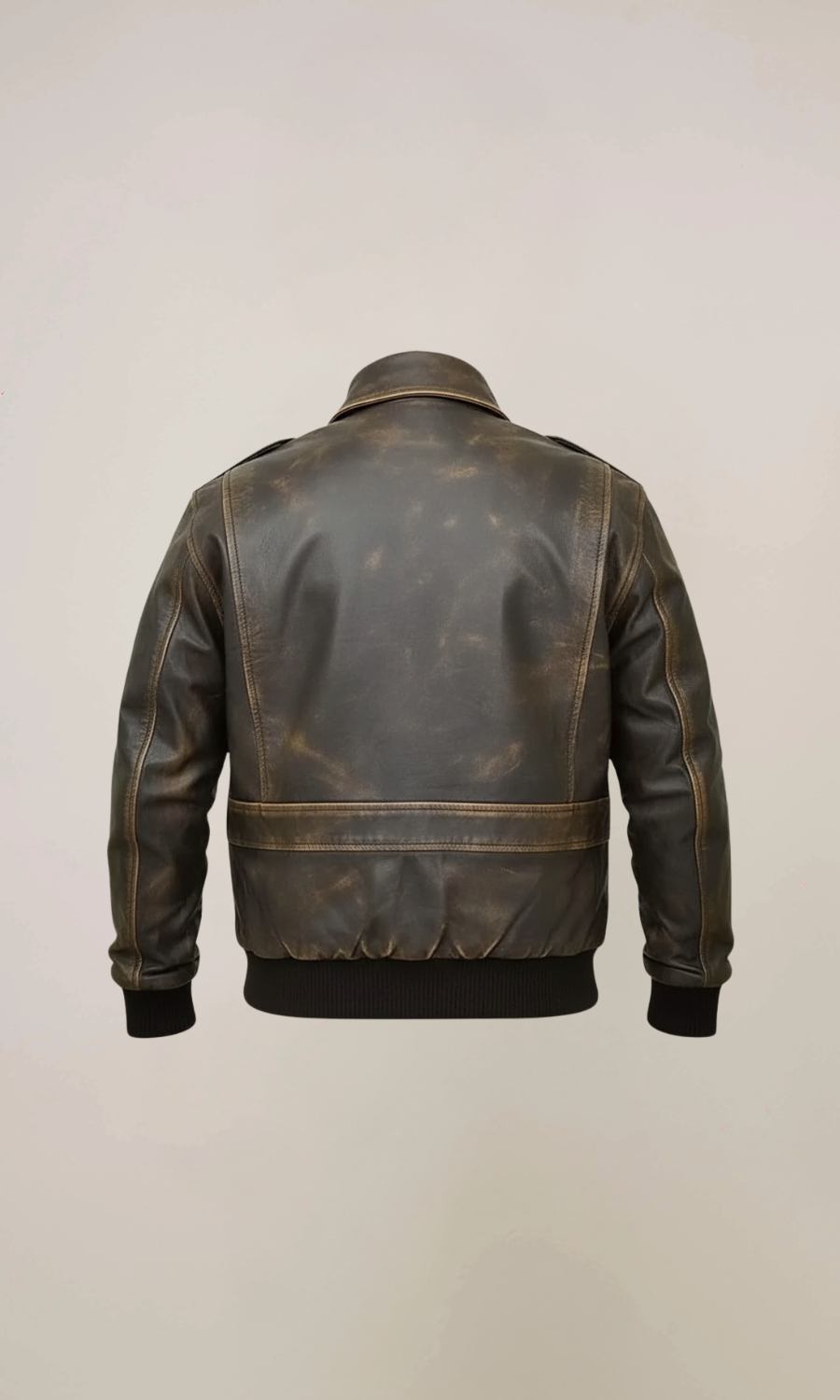 Distressed Aviator Air Force Leather Bomber Jacket
