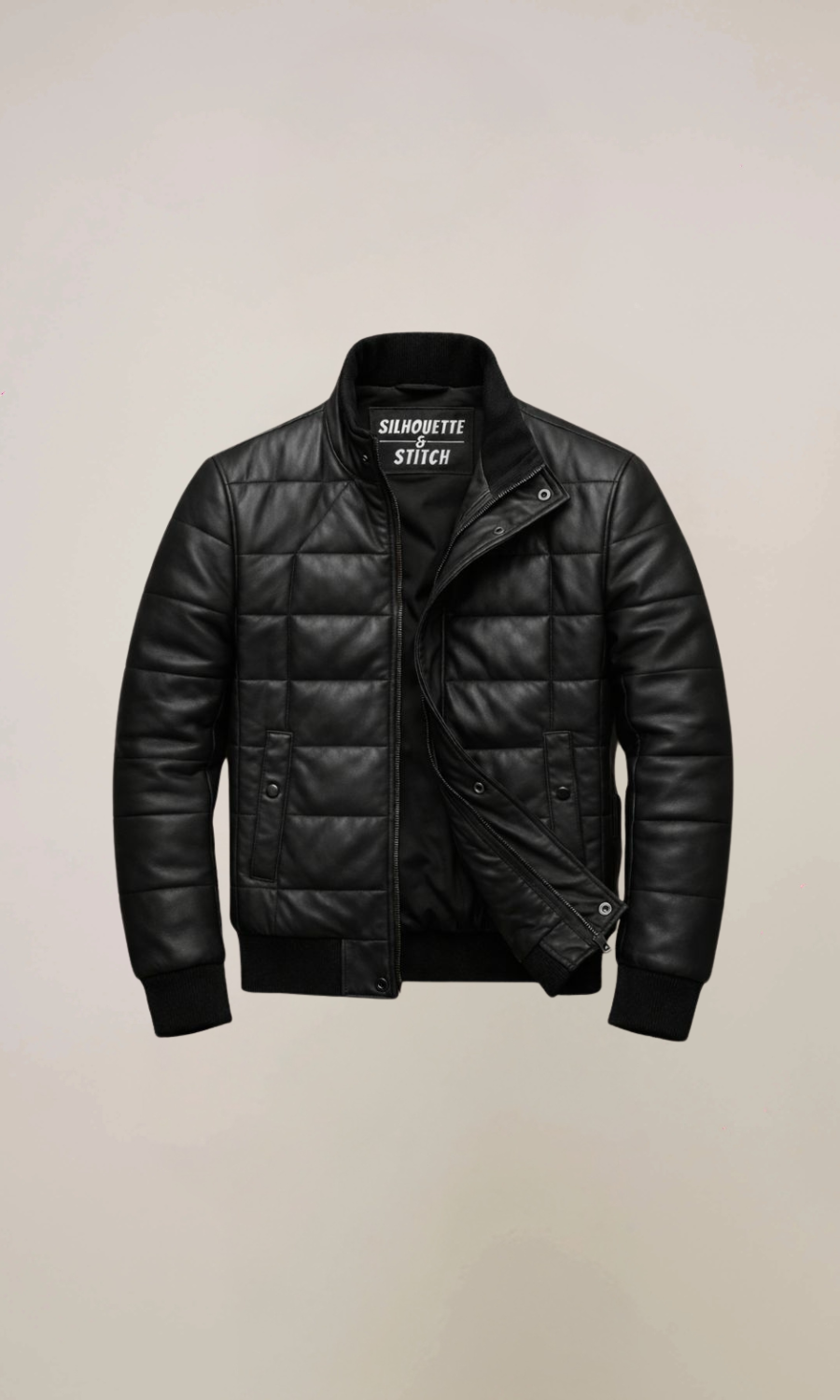Men’s Puffer Sheepskin Leather Jacket
