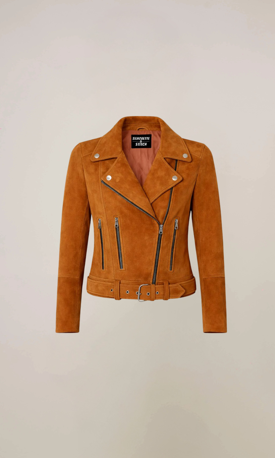 Women’s Brown Suede Moto Jacket