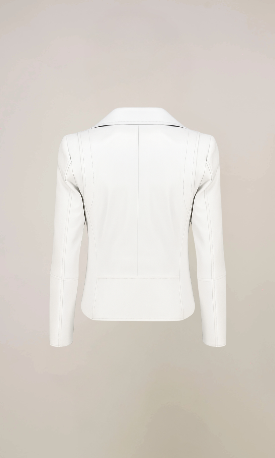 Women's White Lambskin Leather Motorcycle Jacket