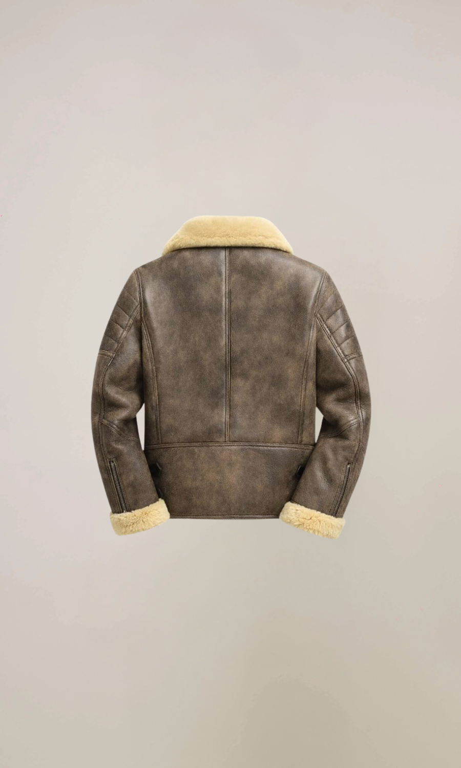 Men's Brown Winter Fur Shearling Leather Coat
