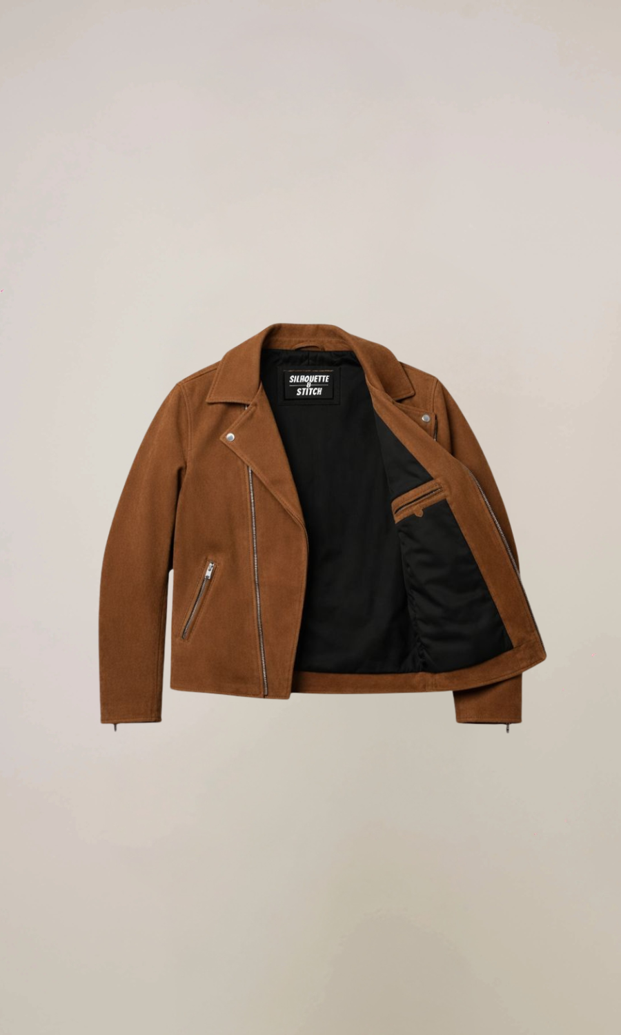 Men’s Brown Double Rider Suede Leather Jacket