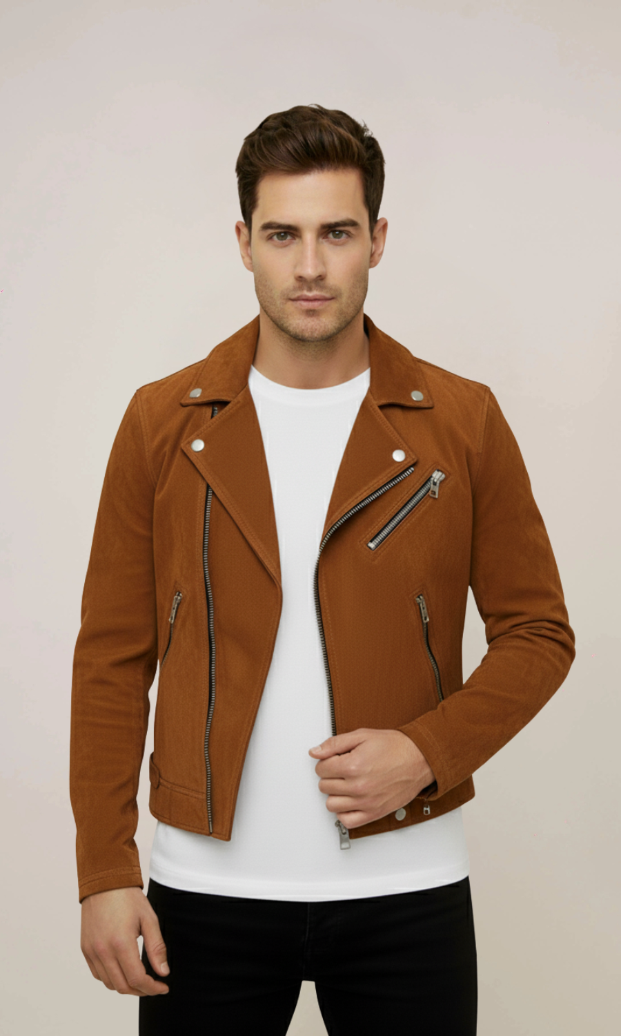 Men’s Brown Suede Leather Jacket