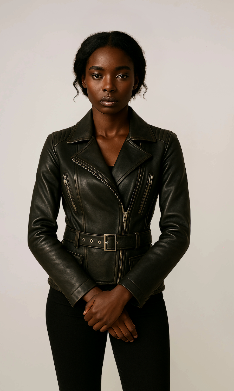 Women's Vintage Sheepskin Leather Jacket