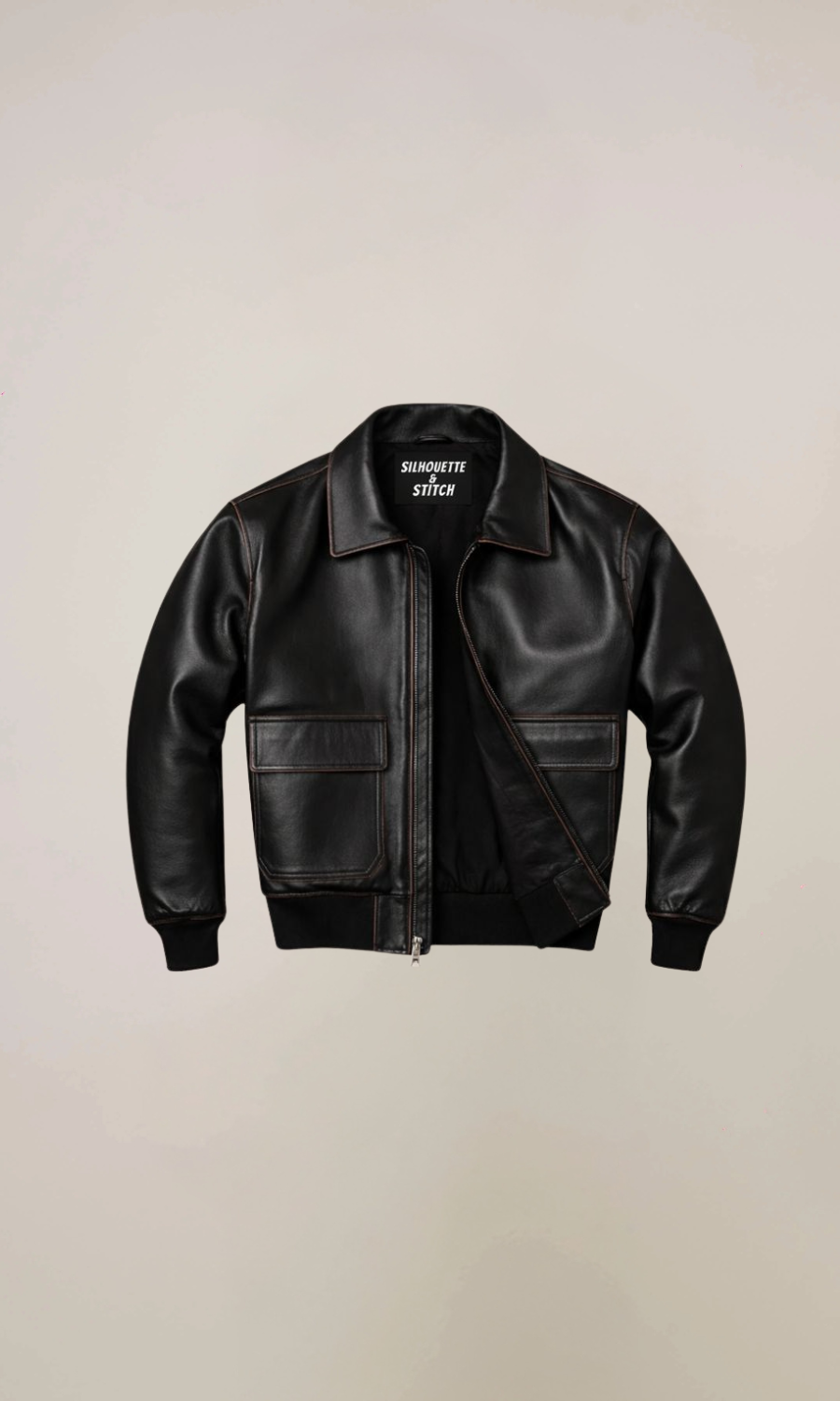 Men’s Black A2 Aviator Retro Leather Jacket